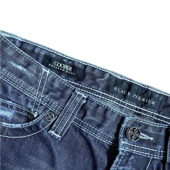 AFFLICTION Black Premium Cooper Relaxed Boot Jeans Size 32 - Picture 7 of 9